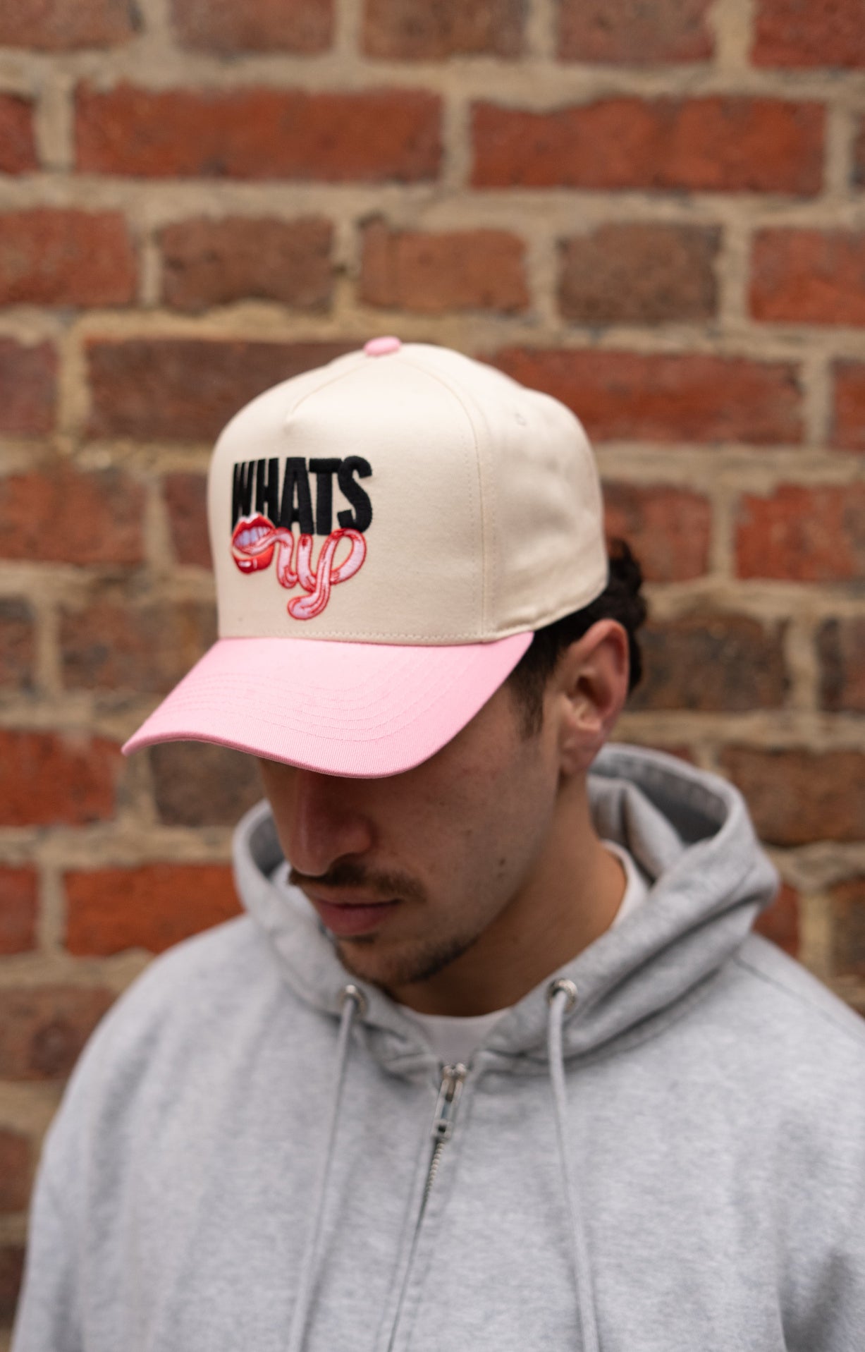 WHATSUP HAT (Pink/Off-White)